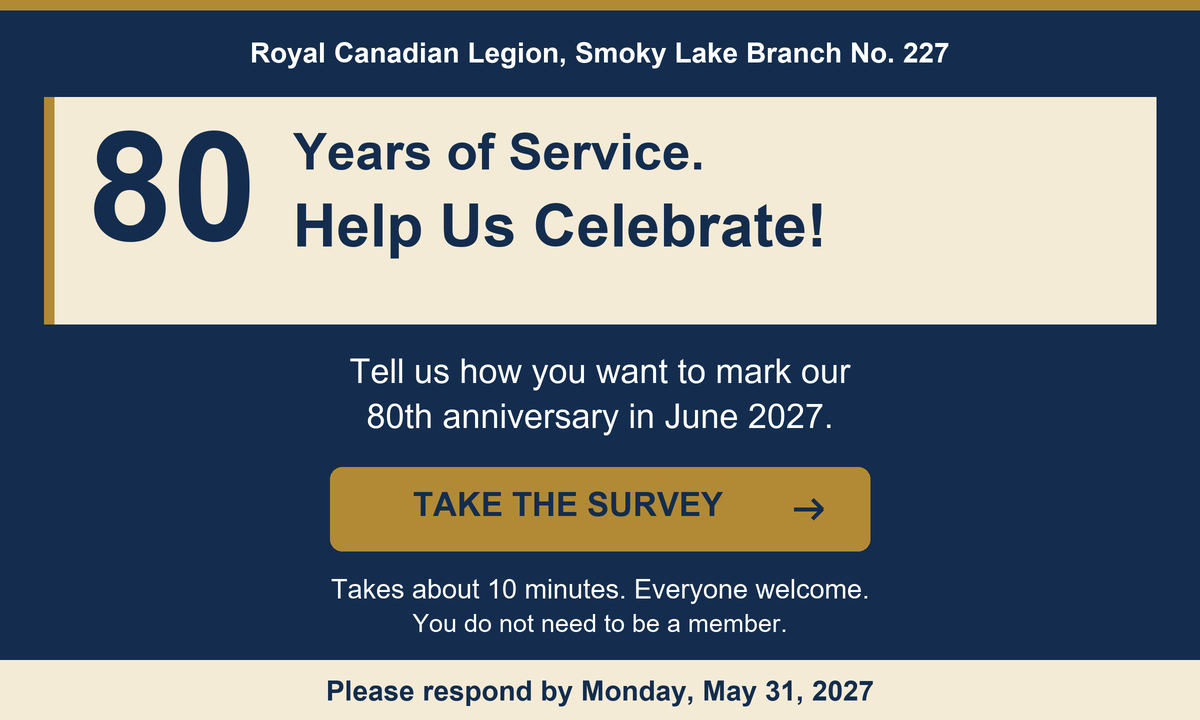 Help shape our 80th anniversary — original branch poster; details summarized alongside