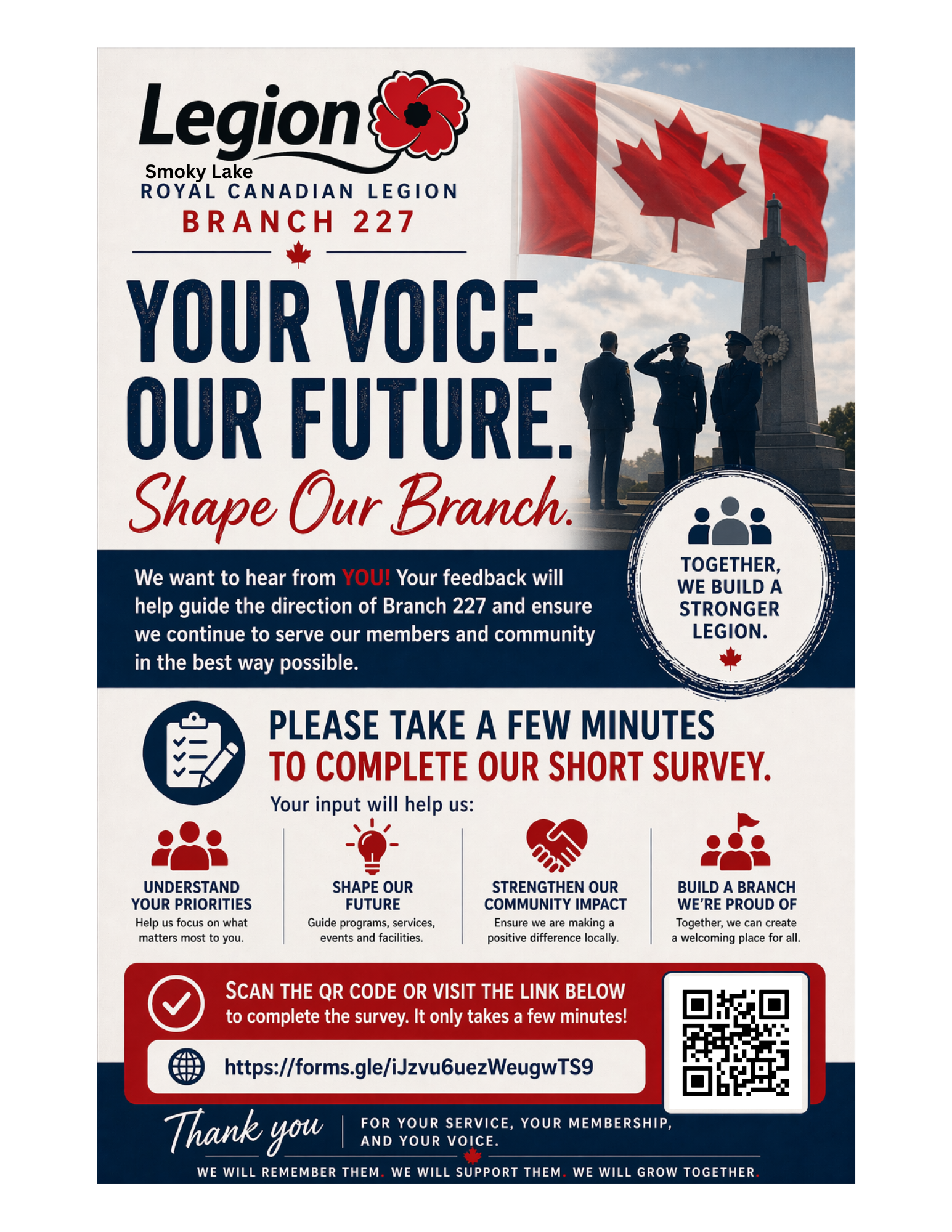 Your voice. Our future. — original branch poster; details summarized alongside